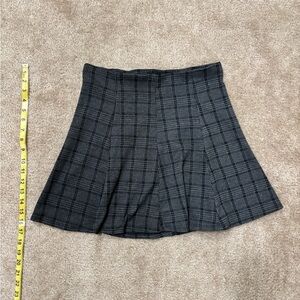 Plaid A-Line Skirt in Gray